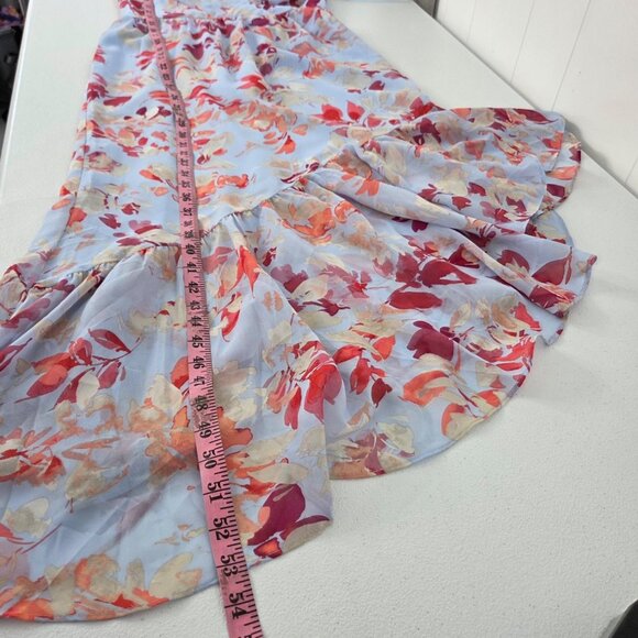 Eliza J Womens Blue Moon Floral Ruffled Asymmetrical Hem Dress Size 8 Fairycore - Picture 11 of 12